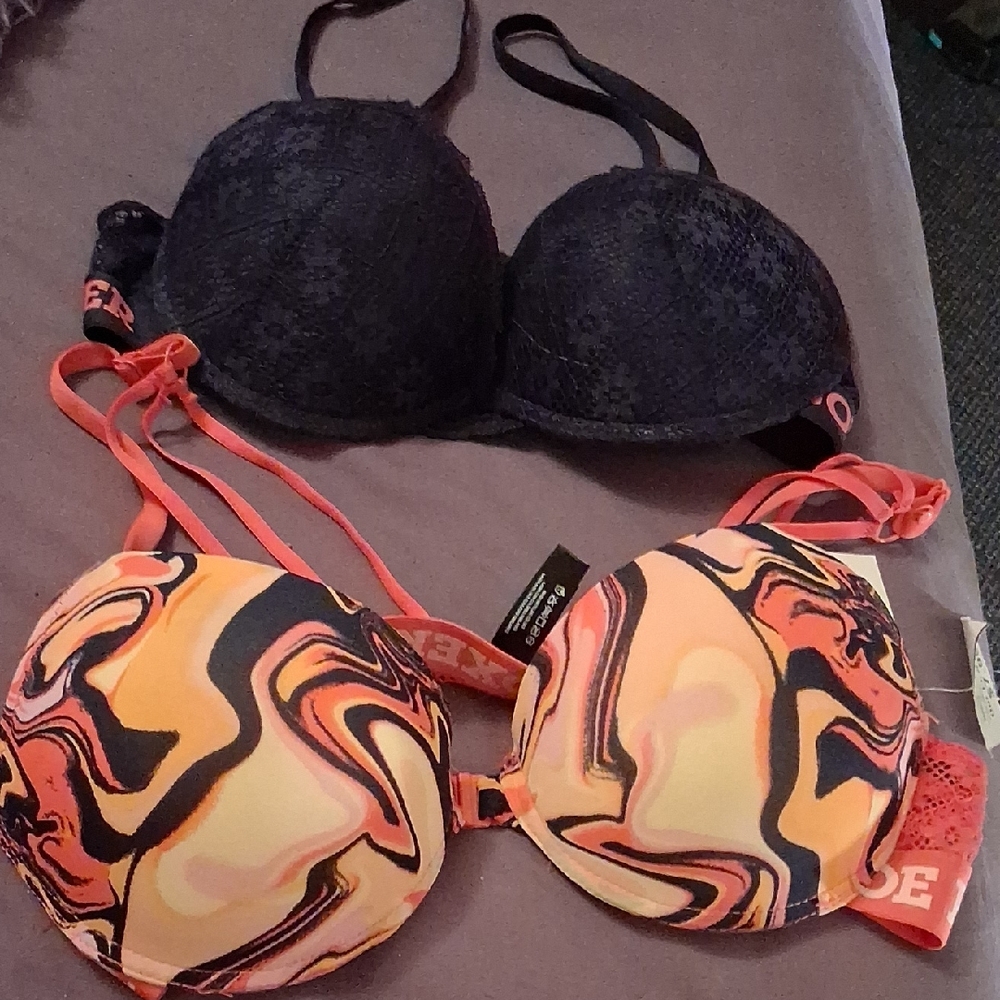 Joe Boxer Black Lace and Swirl Pattern Bras